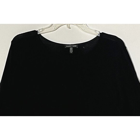Eileen Fisher Black Long Sleeve Round Neck Stretch Tunic Mini Dress - Picture 5 of 6